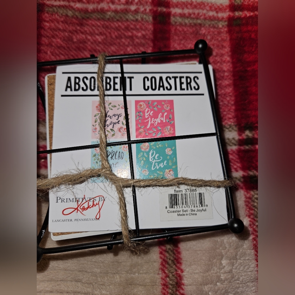 DONATING 11/15/24 ✨️Clearance✨️ Primatives by Kathy Be Joyful coaster set NWOT - Picture 3 of 14